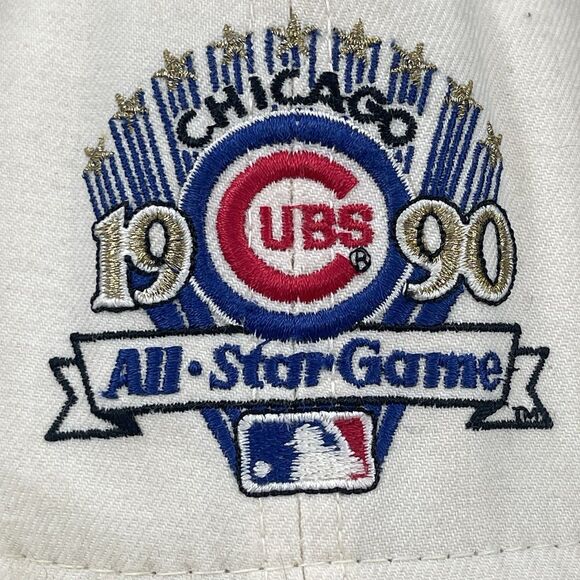 Vintage 1990 MLB All Star Game Chicago Cubs New Era Snapback Hat Cap USA - Picture 2 of 11